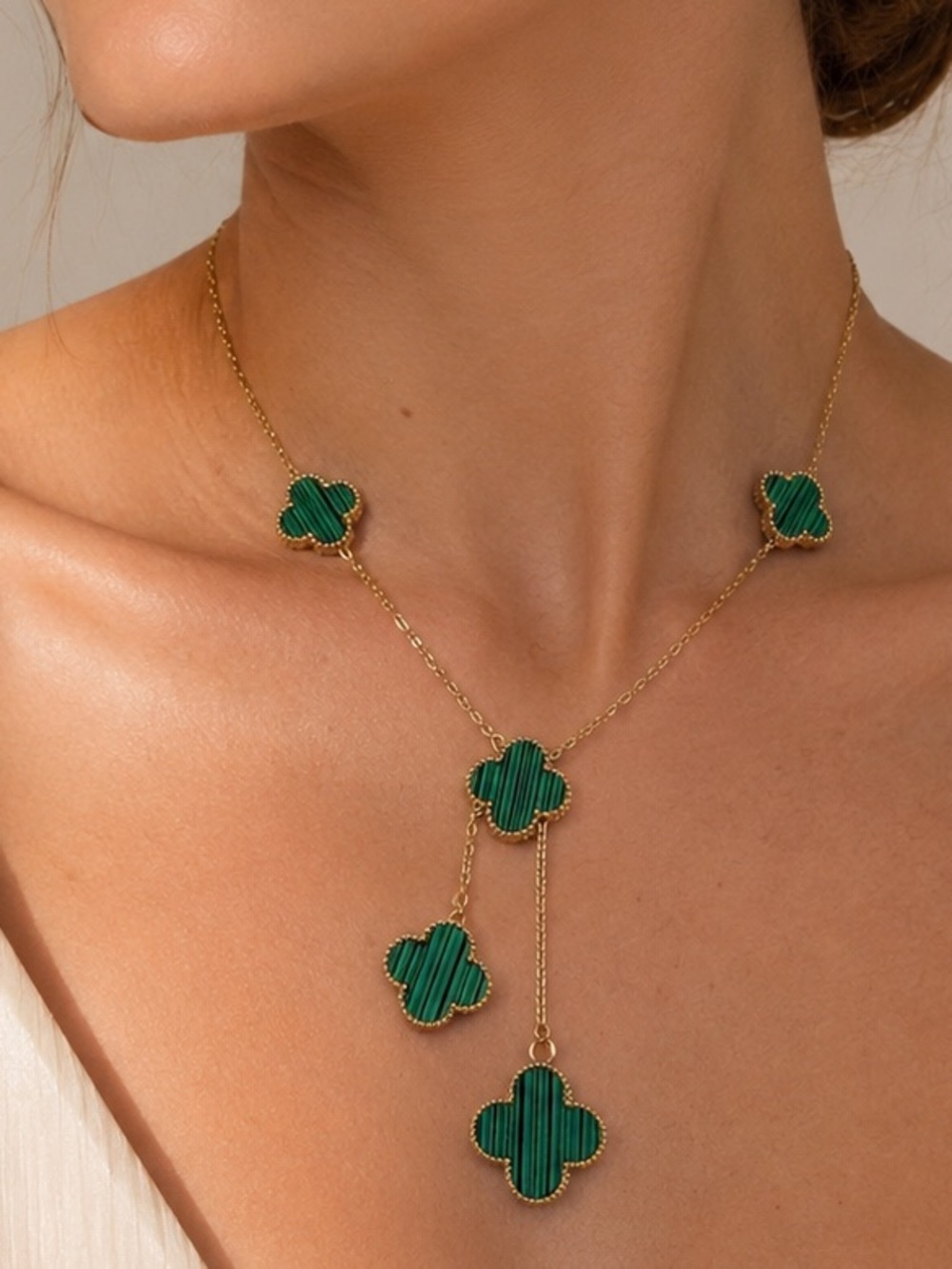Green Clover Necklace Four leaf Necklace